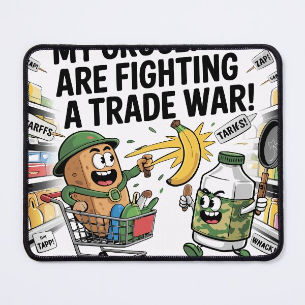 Item preview, Funny Inflation Shirt | My Groceries Are Fighting a Trade War Tee | Anti-Tariff Political Cartoon T-Shirt for Shoppers designed and sold by SSD-.