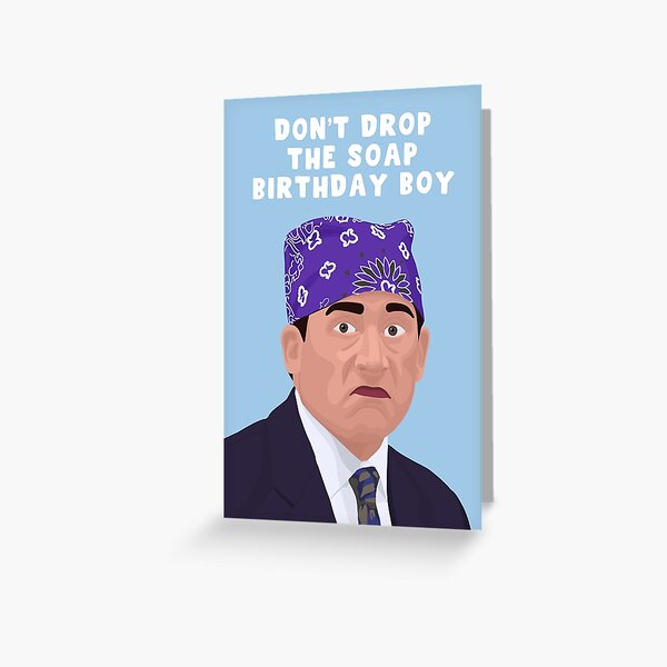 Artikel-Vorschau von Lustige, freche Geburtstagskarte – für sie – für ihn – The Office – Michael Scott – Prison Mike – Soap, designt und verkauft von HomeOfPinkPeach.