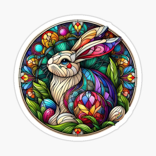 Item preview, Stained Glass Cottontail designed and sold by CAutumnTrapp.