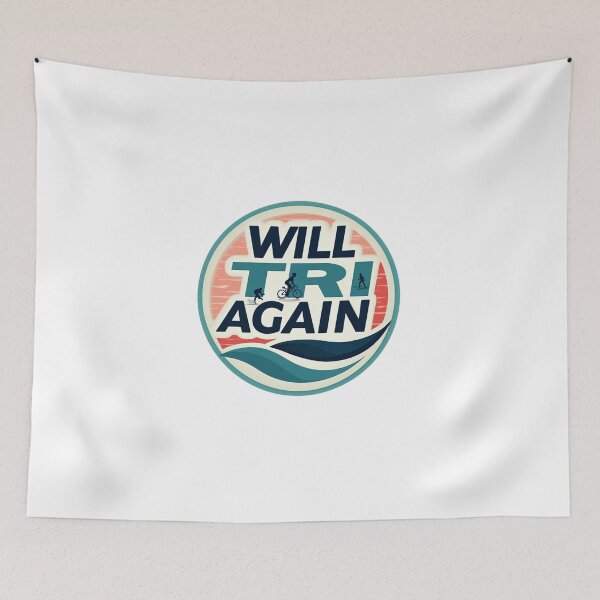 Item preview, Will TRI Again – Triathlon Sticker for Endurance Addicts & Finish Line Fanatics. designed and sold by Triathlongram.