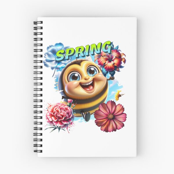Item preview, Buzzing Into Spring — Happy Bee Surrounded by Flowers | Cheerful Spring T-Shirt Design designed and sold by MTeesGA.