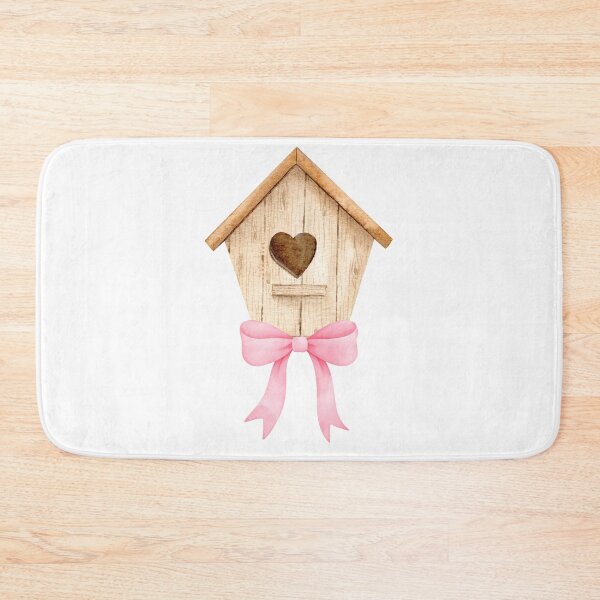 Item preview, Light Brown Birdhouse with Pink Bow – Coquette Cottagecore Watercolor Design designed and sold by DivinePassion.