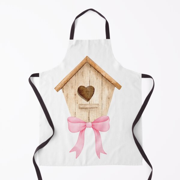 Item preview, Light Brown Birdhouse with Pink Bow – Coquette Cottagecore Watercolor Design designed and sold by DivinePassion.