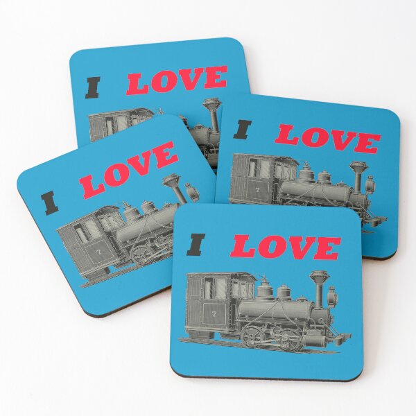 Item preview, Art by Mike Acrylic Linocut and digital, I Love Trains Train Railway Steam Locomotive designed and sold by allartbymike.