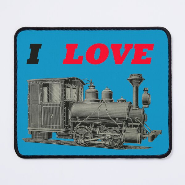 Item preview, Art by Mike Acrylic Linocut and digital, I Love Trains Train Railway Steam Locomotive designed and sold by allartbymike.