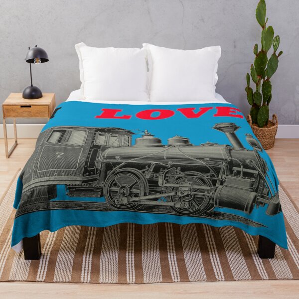 Item preview, Art by Mike Acrylic Linocut and digital, I Love Trains Train Railway Steam Locomotive designed and sold by allartbymike.