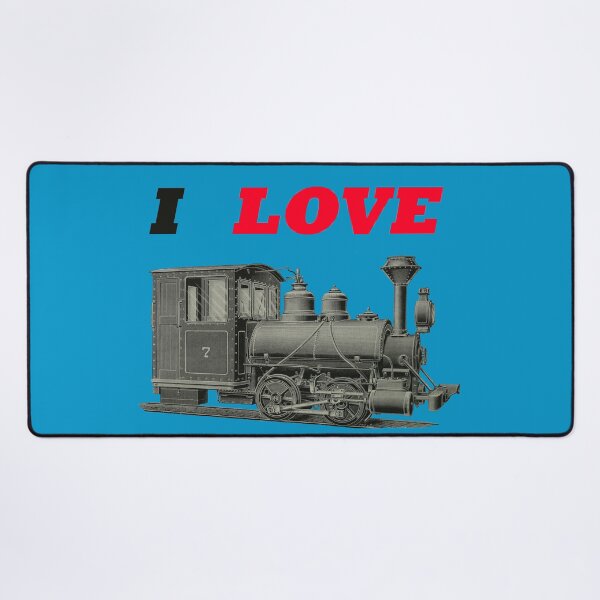 Item preview, Art by Mike Acrylic Linocut and digital, I Love Trains Train Railway Steam Locomotive designed and sold by allartbymike.