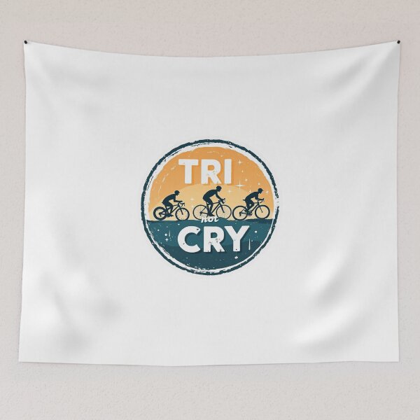 Item preview, Tri Not Cry – Funny Triathlon Sticker for Swim Bike Run Athletes designed and sold by Triathlongram.