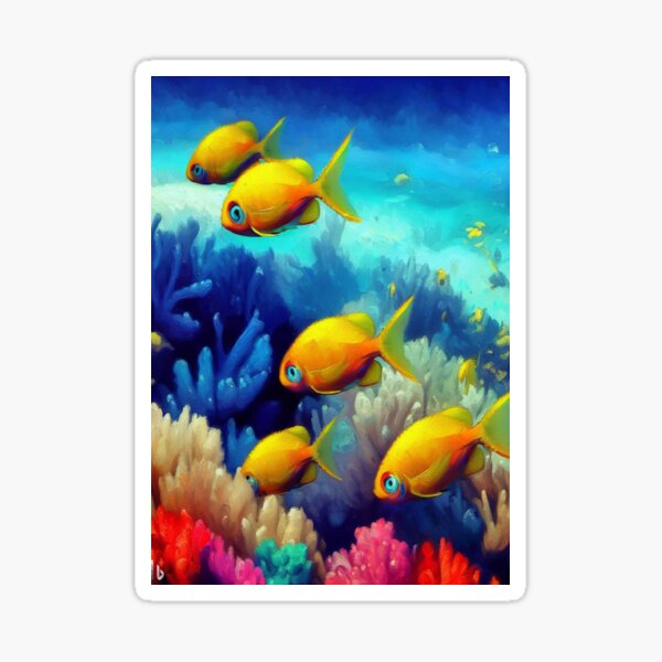 Item preview, Yellow Fish Near Coral Reef designed and sold by MajesticPx.