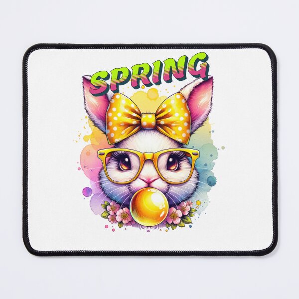Item preview, Spring Bunny Chic — Cute Girl Bunny with Bubblegum and Yellow Glasses | Watercolor Spring T-Shirt designed and sold by MTeesGA.