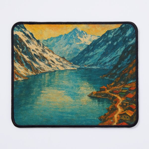 Item preview, Sunset Over Tsongmo Lake and Mountain Village designed and sold by Places On Earth.