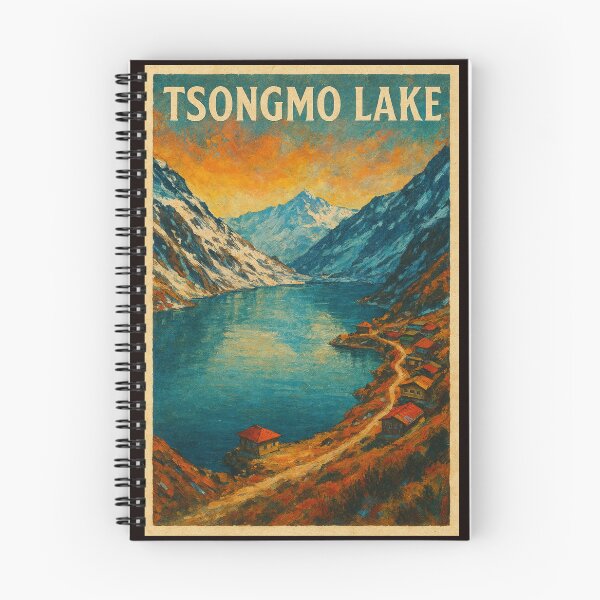 Item preview, Sunset Over Tsongmo Lake and Mountain Village designed and sold by Places On Earth.