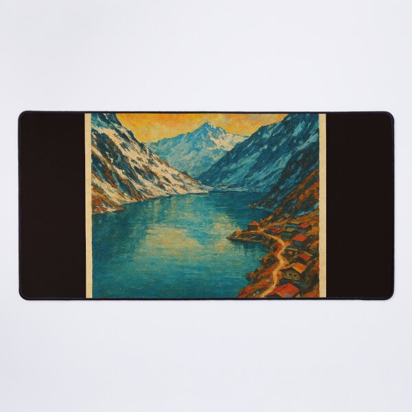 Item preview, Sunset Over Tsongmo Lake and Mountain Village designed and sold by Places On Earth.