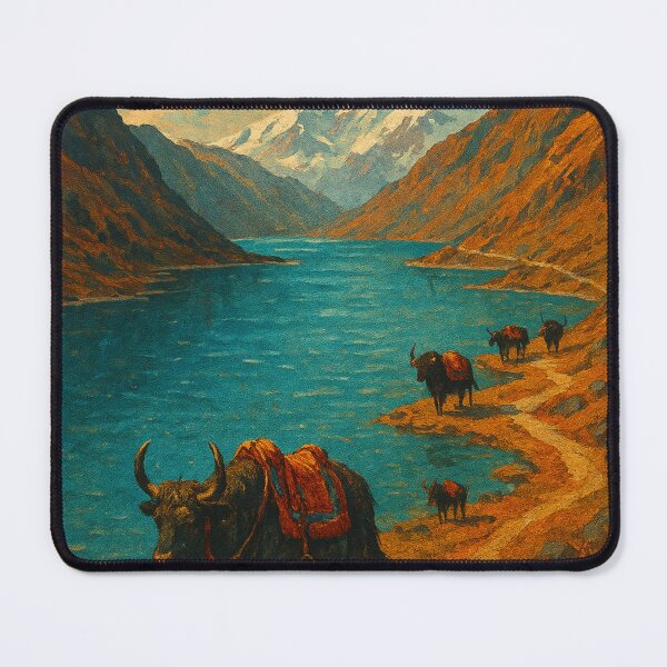 Item preview, Yaks Grazing Along Tsongmo Lake in Sikkim designed and sold by Places On Earth.