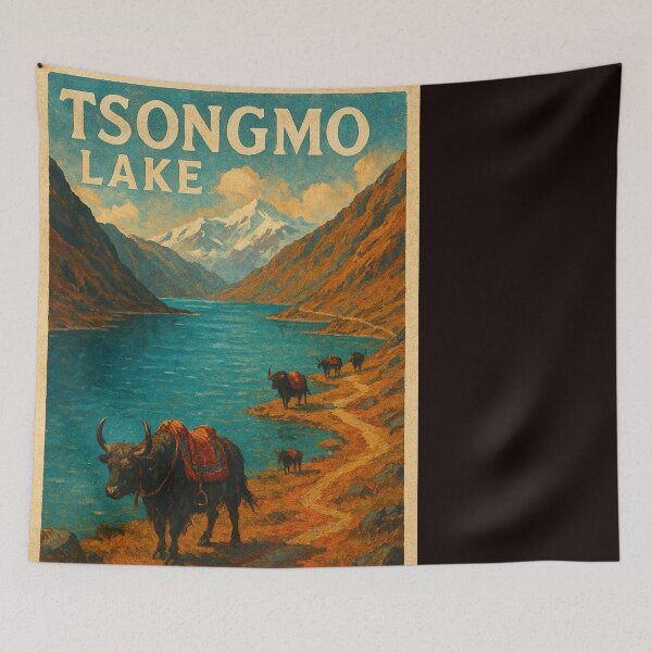 Item preview, Yaks Grazing Along Tsongmo Lake in Sikkim designed and sold by Places On Earth.