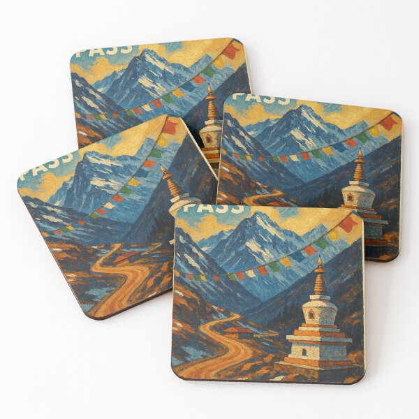 Item preview, Nathula Pass with Himalayan Peaks and Buddhist Chorten designed and sold by Places On Earth.