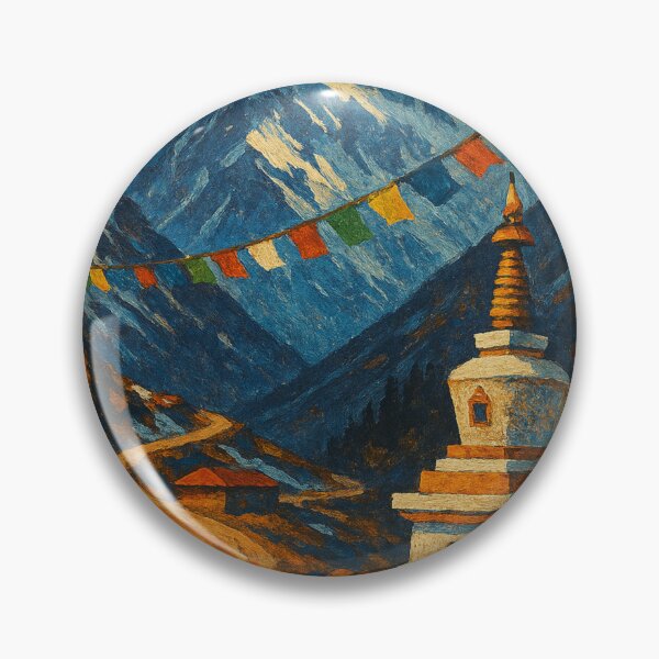 Item preview, Nathula Pass with Himalayan Peaks and Buddhist Chorten designed and sold by Places On Earth.