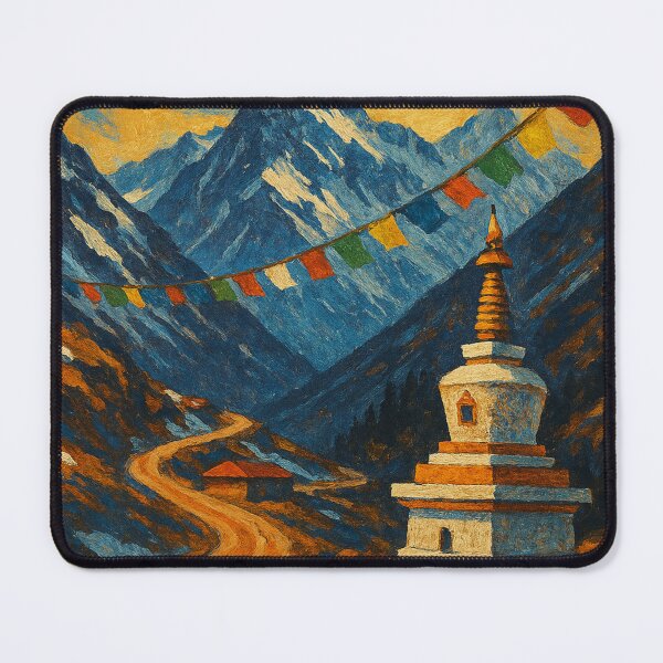 Item preview, Nathula Pass with Himalayan Peaks and Buddhist Chorten designed and sold by Places On Earth.