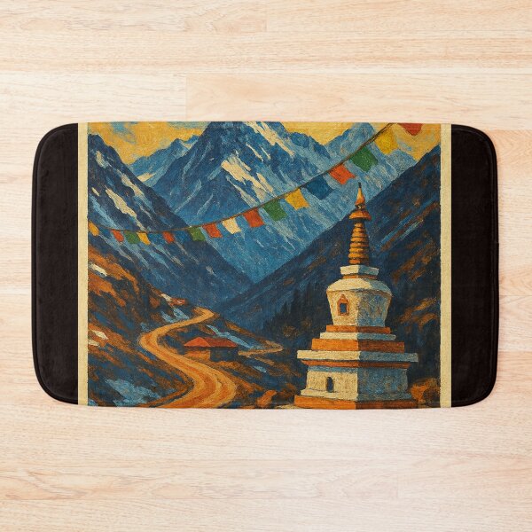 Item preview, Nathula Pass with Himalayan Peaks and Buddhist Chorten designed and sold by Places On Earth.