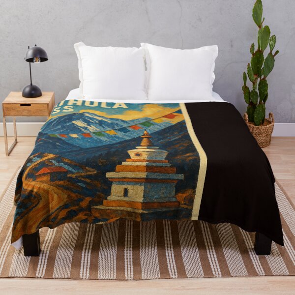 Item preview, Nathula Pass with Himalayan Peaks and Buddhist Chorten designed and sold by Places On Earth.