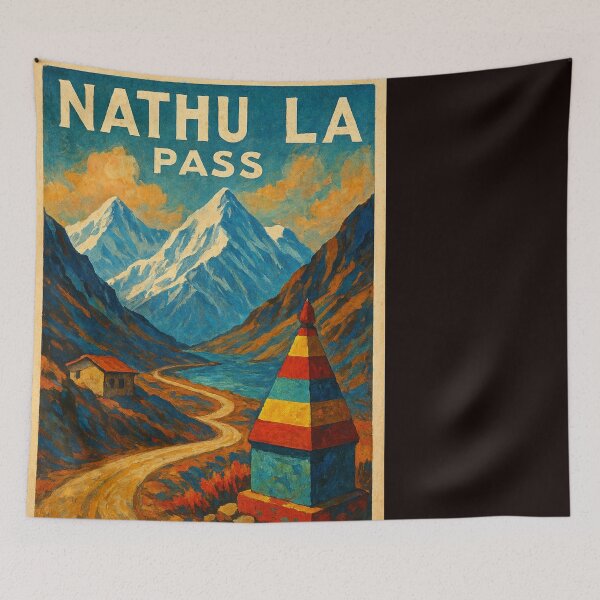 Item preview, Mountain Path Through Nathula Pass in Eastern Himalayas designed and sold by Places On Earth.