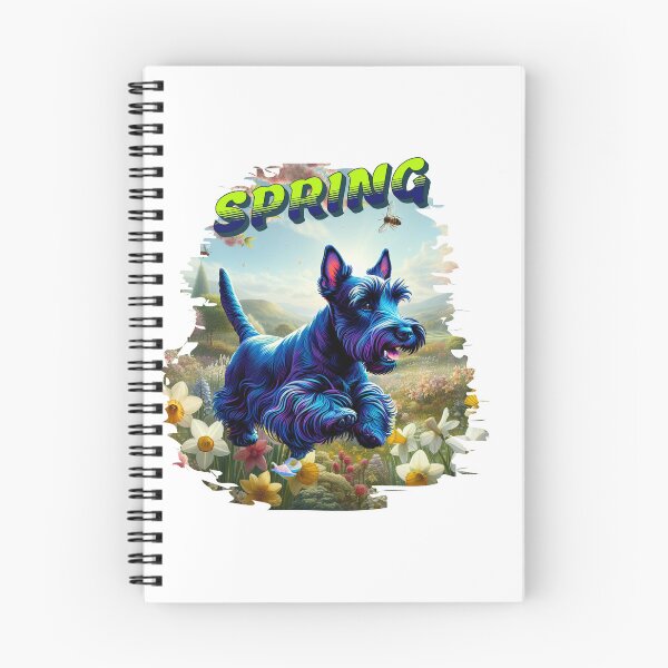 Item preview, Electric Spring Pup — Neon Black Terrier in a Field of Flowers | Vibrant Spring Day T-Shirt designed and sold by MTeesGA.