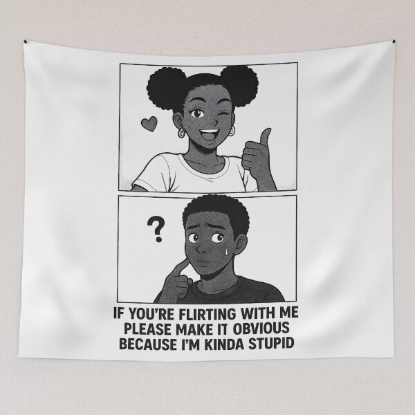 Item preview, Confused Anime Boy Afro Puff Girl | Funny Flirting Manga Style T-Shirt designed and sold by HoneyNutCrisis.