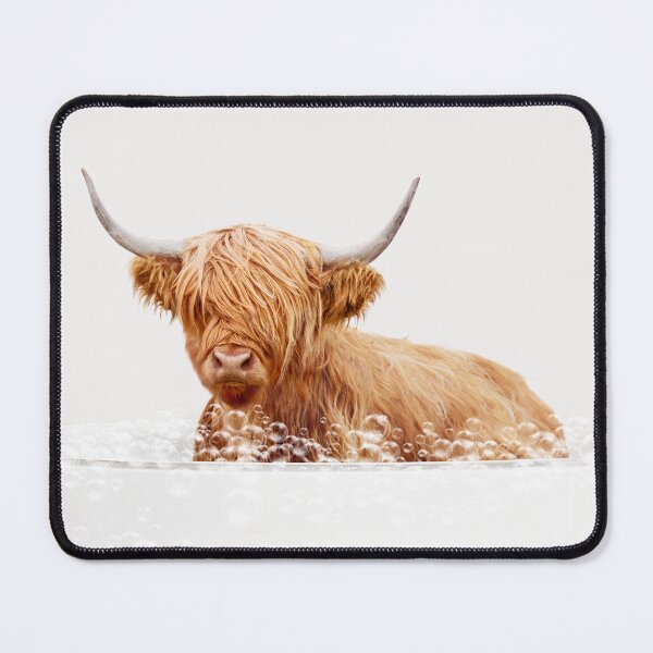 Item preview, Cow in a Bathtub Neutral Print, Highland Cow Bathing, Animals in Bathtub Art by Synplus designed and sold by synplus.