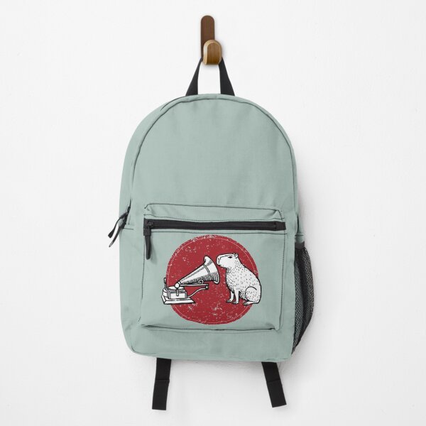 Item preview, Retro Seal Art: Vintage Capybara Listening to Gramophone – Whimsical Mid-Century Parody designed and sold by H Jonas.