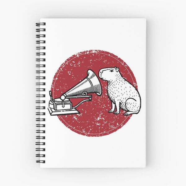 Item preview, Retro Seal Art: Vintage Capybara Listening to Gramophone – Whimsical Mid-Century Parody designed and sold by H Jonas.