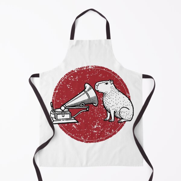Item preview, Retro Seal Art: Vintage Capybara Listening to Gramophone – Whimsical Mid-Century Parody designed and sold by H Jonas.