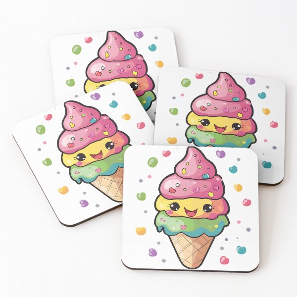 Item preview, Cute Rainbow Kawaii Ice Cream Cone designed and sold by MMAR-Designs.