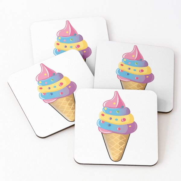 Item preview, Cute Rainbow Multi-colored Ice Cream Cone designed and sold by MMAR-Designs.