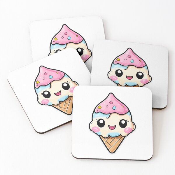 Item preview, Cute Rainbow Colored Kawaii Ice Cream Cone designed and sold by MMAR-Designs.