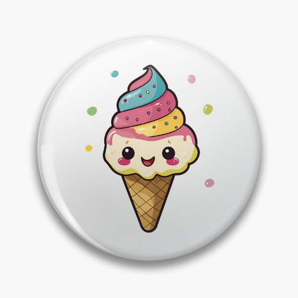 Item preview, Cute Kawaii Rainbow Multi-colored Ice Cream Cone designed and sold by MMAR-Designs.