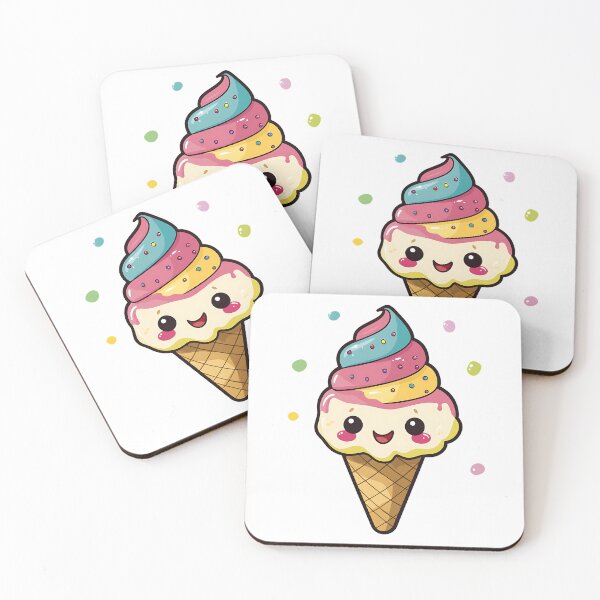 Item preview, Cute Kawaii Rainbow Multi-colored Ice Cream Cone designed and sold by MMAR-Designs.