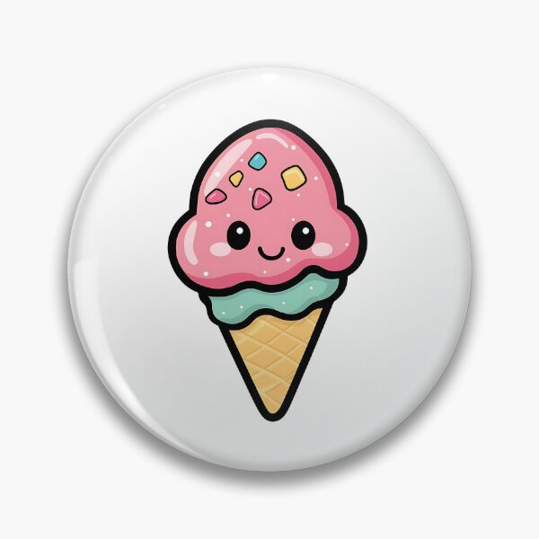 Item preview, Cute Kawaii Rainbow Multi-colored Ice Cream Cone designed and sold by MMAR-Designs.