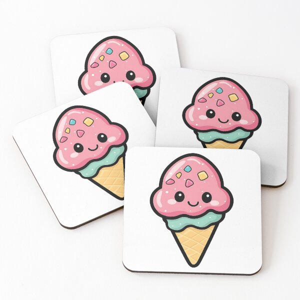 Item preview, Cute Kawaii Rainbow Multi-colored Ice Cream Cone designed and sold by MMAR-Designs.