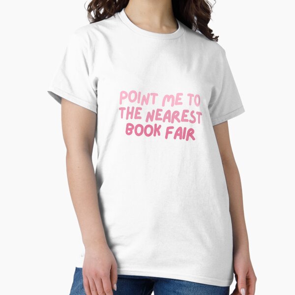 Item preview, point me to the nearest book fair - pink designed and sold by medimidoodles.