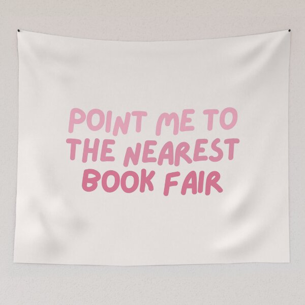 Item preview, point me to the nearest book fair - pink designed and sold by Neadoodles.