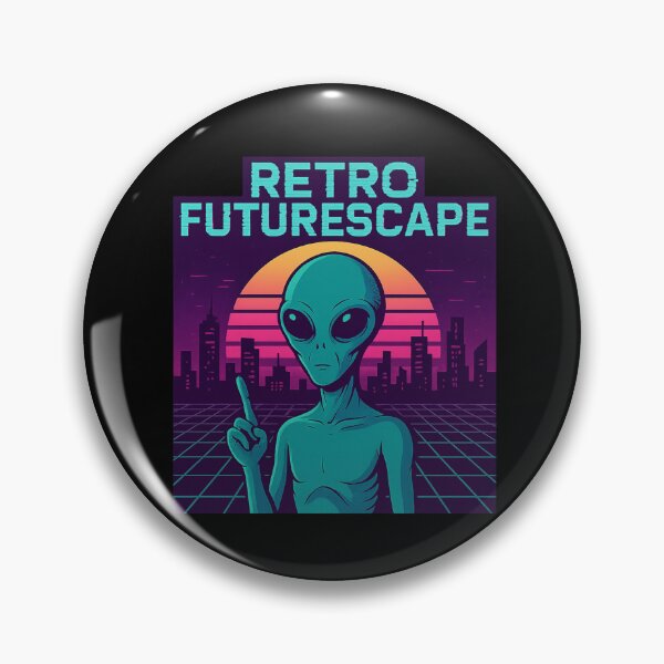 Item preview, Retro Futurescape Alien Vaporwave Tee – Synthwave ET Skyline Aesthetic designed and sold by DJCApparel.