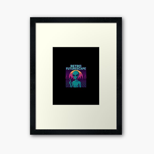 Item preview, Retro Futurescape Alien Vaporwave Tee – Synthwave ET Skyline Aesthetic designed and sold by DJCApparel.