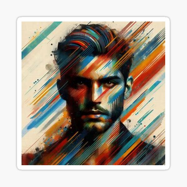 Item preview, Fierce Resolve Abstract Portrait designed and sold by The Artful Stem.