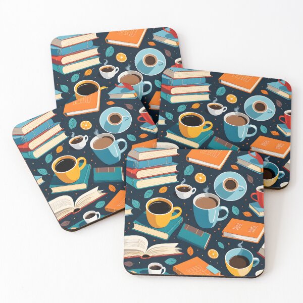 Item preview, Books Coffee Mugs Leaves Orange Slices Pattern - Books And Coffee Lovers designed and sold by Wiss2Arts.