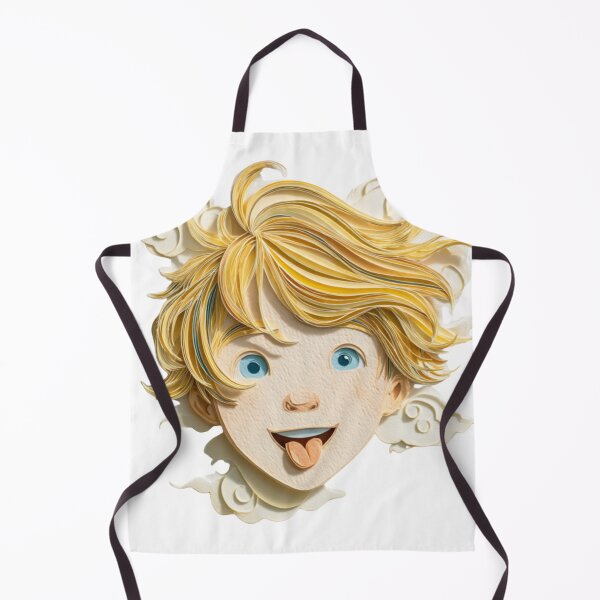 Aperçu de l'œuvre Playful Paper Cutout of Blond Mischievous Boy with Blue Eyes – Dennis the Menace Tribute créée et vendue par VividDreamsArt.