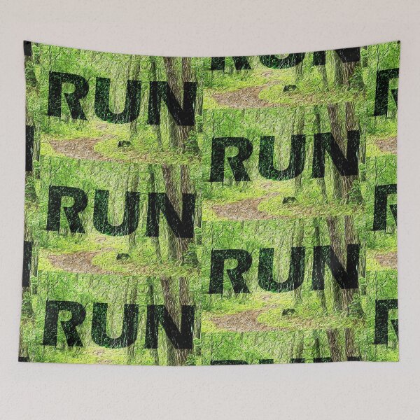 Item preview, Run Graphic with a Forest and Trail background designed and sold by Flower Magic .