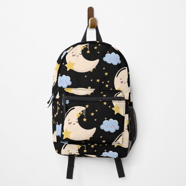 Item preview, Cute Sleeping Moon & Cloud Pattern – Kawaii Night Sky designed and sold by MadameSayCheese.