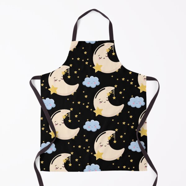 Item preview, Cute Sleeping Moon & Cloud Pattern – Kawaii Night Sky designed and sold by MadameSayCheese.