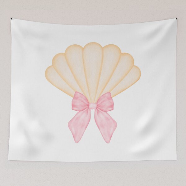 Item preview, Seashell with Pink Bow – Coquette Coastal Watercolor Aesthetic designed and sold by DivinePassion.