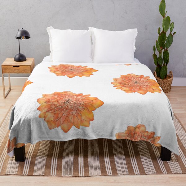 Item preview, Orange Dahlia Watercolor designed and sold by PetalNPalette.